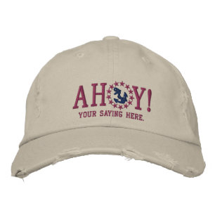 AHOY! Nautical Greetings Embroidery Embroidered Hat