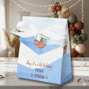 Ahoy  Nautical kids watercolor birthday Favour Box