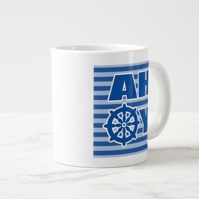 Ahoy Nursery Poster Large Coffee Mug (Front Right)