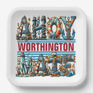 AHOY PERMISSION TO BOARD  PAPER PLATE