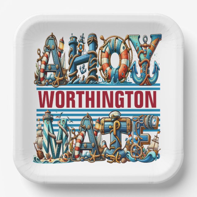 AHOY PERMISSION TO BOARD  PAPER PLATE (Front)