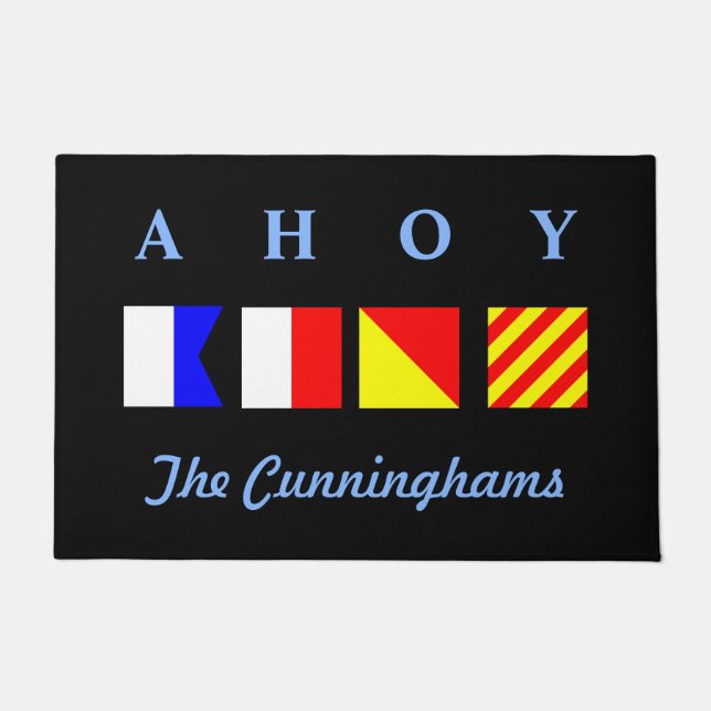 Ahoy Personalised Doormat (Front)