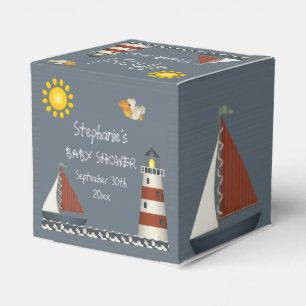 Ahoy Sail Boat & Lighthouse Thank You Favour Box