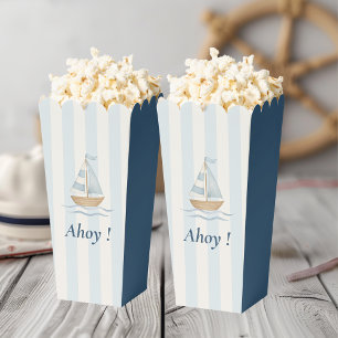 Ahoy Sailboat Nautical Pastel Blue Favour Box