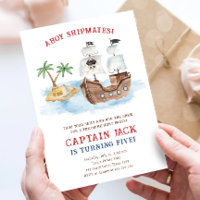 Ahoy Shipmates! Pirate Ship Treasure Boy Birthday