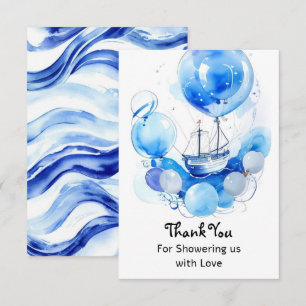 Ahoy There! Nautical Magic Boy Baby Shower Thank You Card