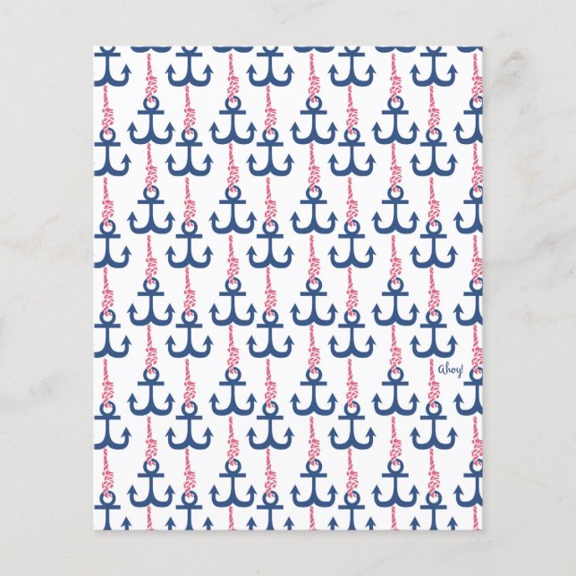 Ahoy Vintage Anchor pattern. (Front)