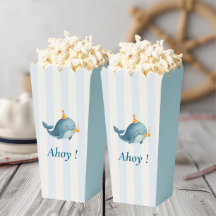 Ahoy Whale Birthday   Nautical Ocean Themed Party Favour Box