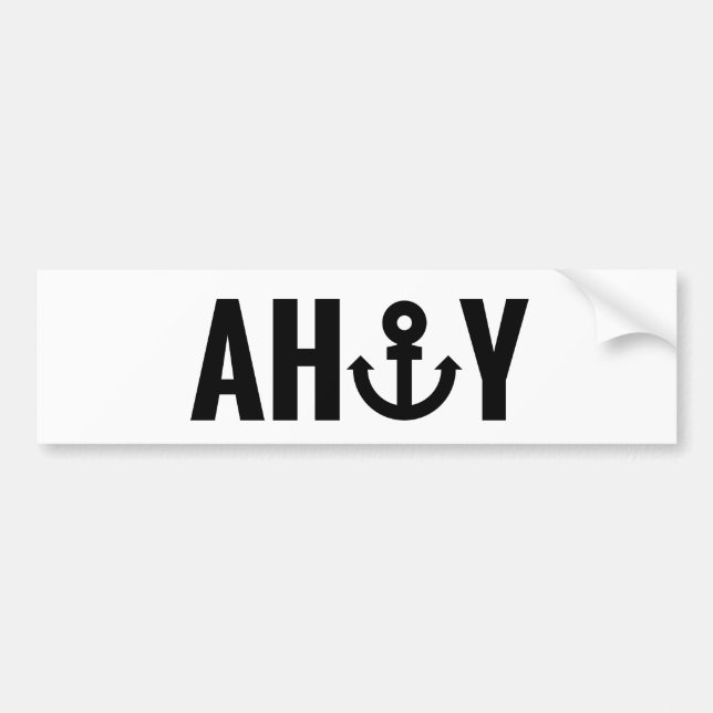 Ahoy with anchor bumper sticker (Front)