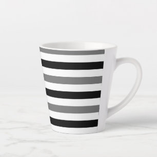 Ahs Black and white stripes design Latte Mug