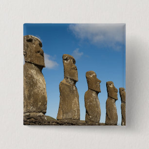 Ahu Akivi, Rapa Nui, Easter Island, Chile 2 15 Cm Square Badge
