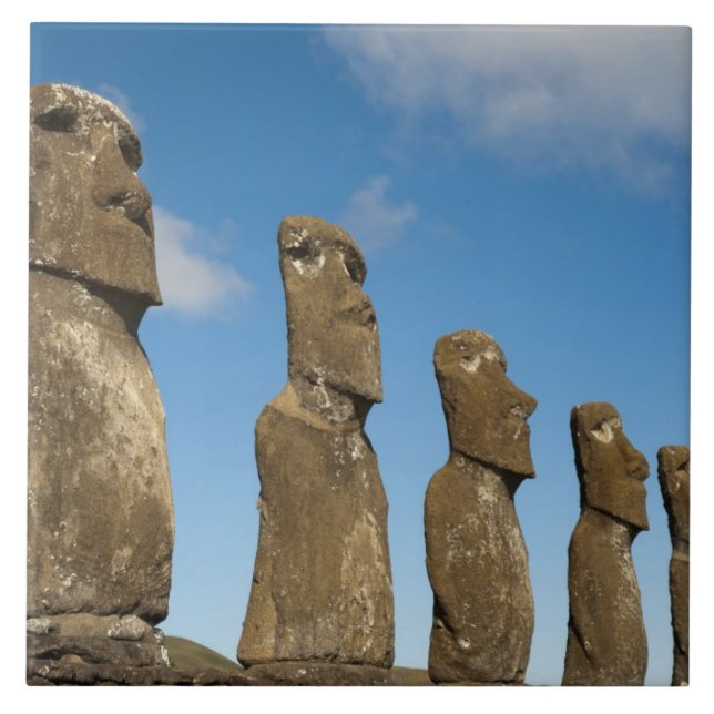 Ahu Akivi, Rapa Nui, Easter Island, Chile 2 Ceramic Tile (Front)