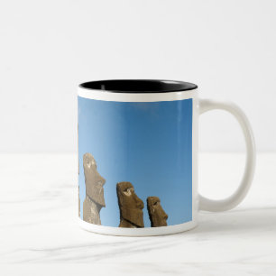 Ahu Akivi, Rapa Nui, Easter Island, Chile 2 Two-Tone Coffee Mug