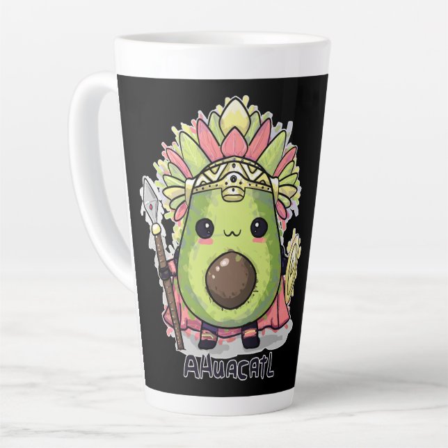 Ahuacatl Aztec Warrior Avocado Latte Mug (Left Angle)