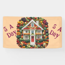 AI 5 A Day Fruit and Vegetable Vinyl Banner