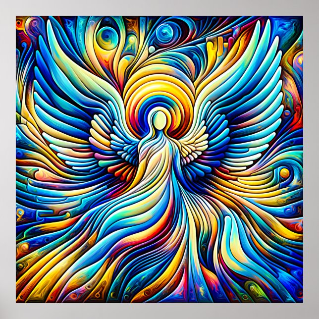 AI Abstract Illusionism Angel Expressionist Effect Poster (Front)
