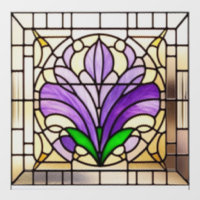 AI Art Art Nouveau Stained Glass Window Clings