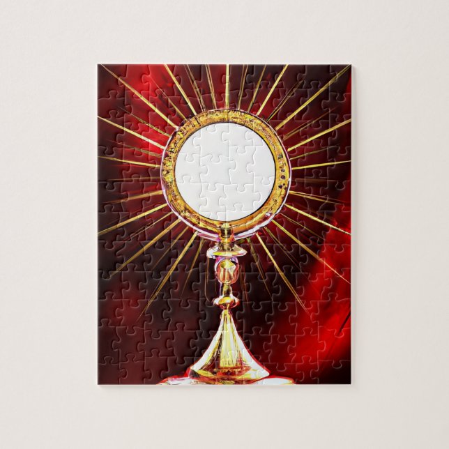 AI Art Blessed Sacrament Host in a Monstrance 1 Jigsaw Puzzle (Vertical)