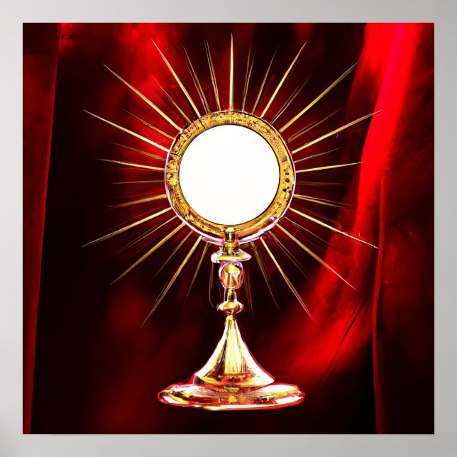 AI Art Blessed Sacrament Host in a Monstrance 1 Poster (Front)