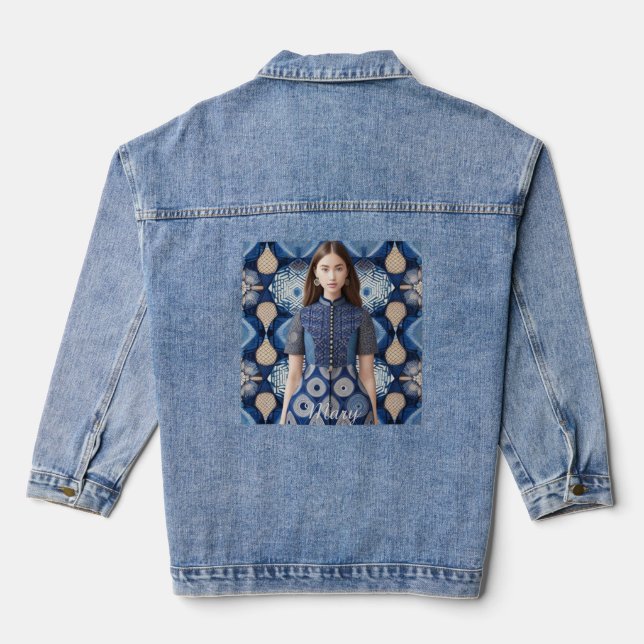 AI Art Denim Dress Image On Denim Jacket (Back)