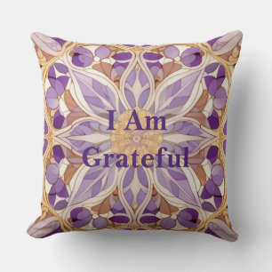 AI Art Design I Am Grateful Affirmation Pillow