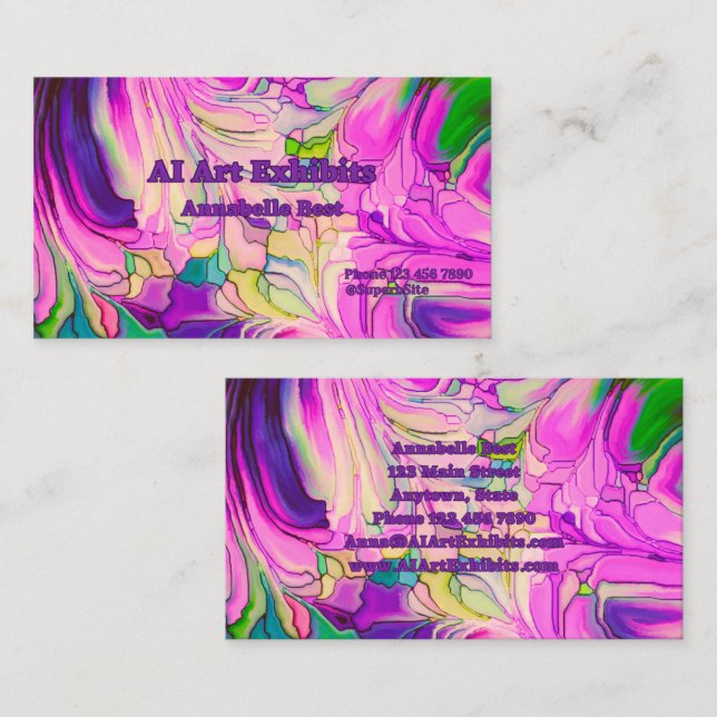 AI Art Exhibits Business Cards Two Sided (Front/Back)