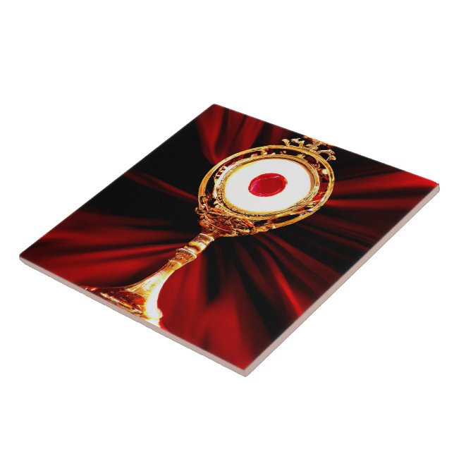 AI Art of A Eucharistic Miracle Ceramic Tile (Side)