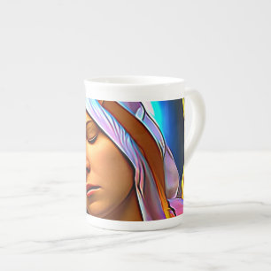 AI Art of The Blessed Virgin Mary Bone China Mug