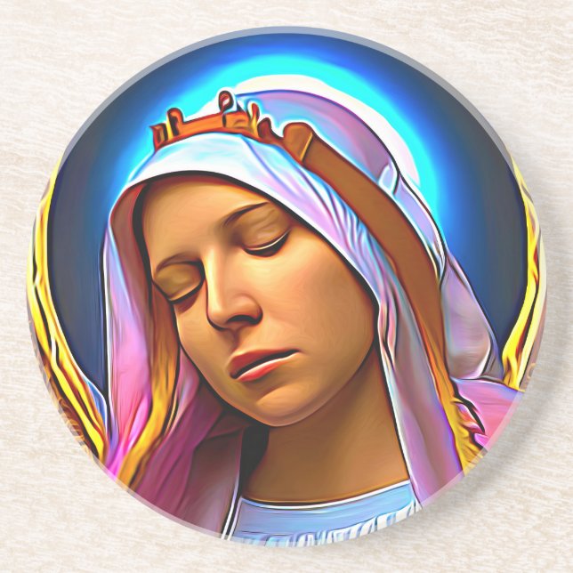 AI Art of The Blessed Virgin Mary Coaster (Front)