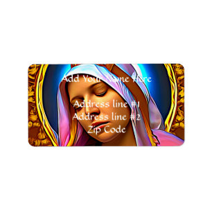 AI Art of The Blessed Virgin Mary Label