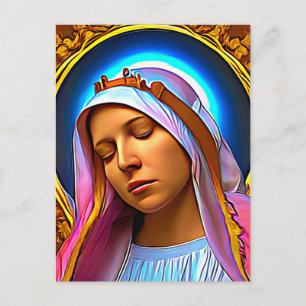 AI Art of The Blessed Virgin Mary Postcard