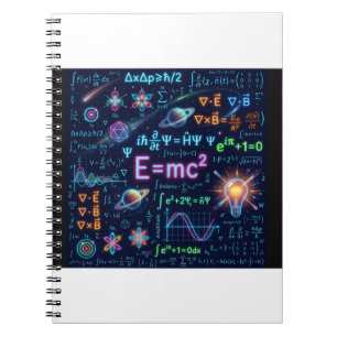 AI Art Physics E=mc² Science Spiral Notebook - Spa