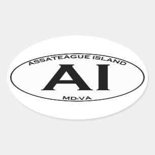 AI  - Assateague Island Oval Logo Oval Sticker