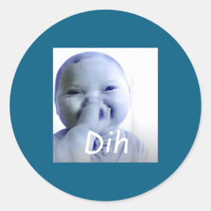 Ai Baby Dih Meme Brainrot Classic Round Sticker