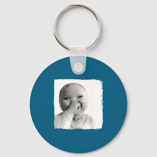 Ai Baby Giggling Holding Back Laugh Funny Viral Ge Key Ring (Front)