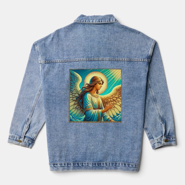 AI Beautiful Angel Expressionist Effect  Denim Jacket (Back)