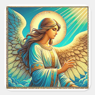 AI Beautiful Angel Expressionist Effect Square Sticker