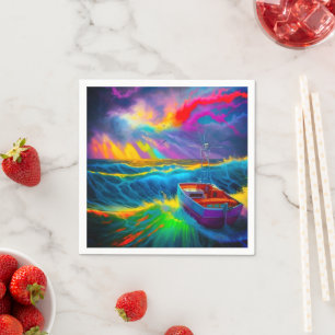 Ai Boat Scene Napkin