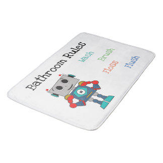 AI-Bot Robot Bathroom Rules Mat for Kids