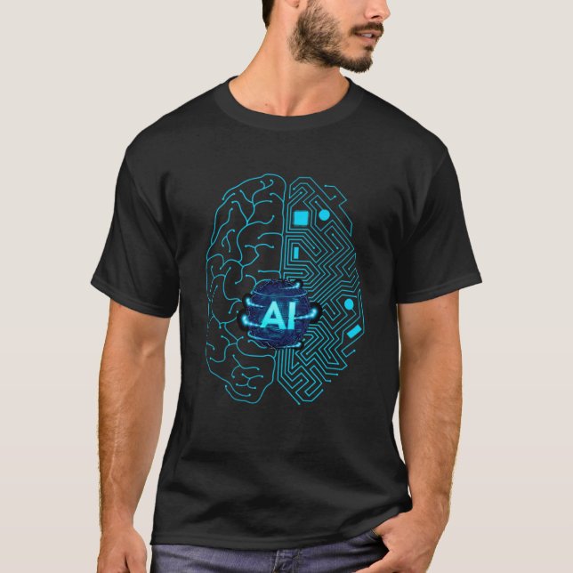 AI Brain Blueprint Artificial Intelligence and Fut T-Shirt (Front)