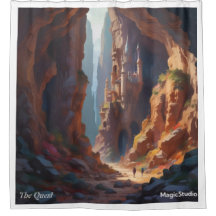 AI Cave Castle Shower Curtain