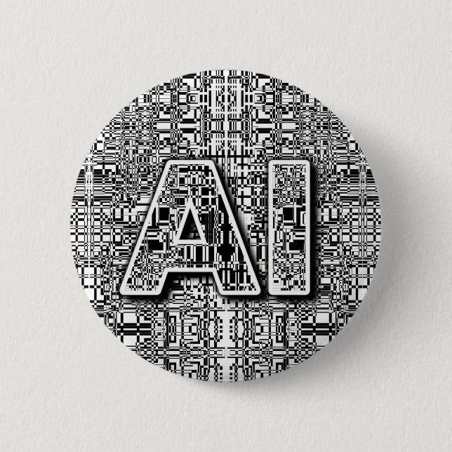 AI Chip Art 6 Cm Round Badge (Front)