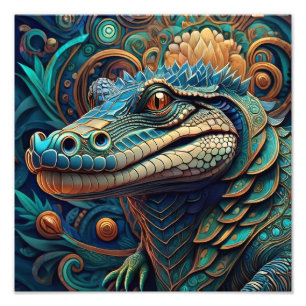 AI crocodile Photo Print