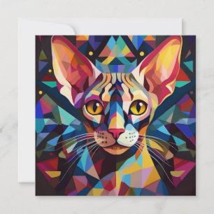 AI Cubism Cat Holiday Card