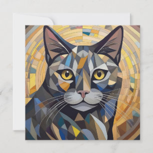 AI Cubism Cat Holiday Card