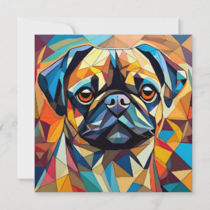 AI Cubism Dog Holiday Card
