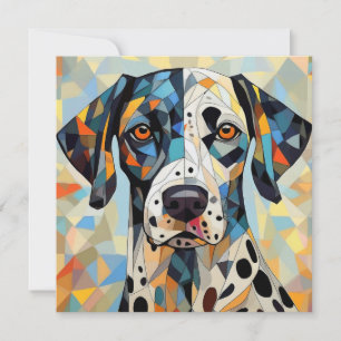 AI Cubism Dog Holiday Card