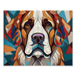 AI Cubism Dog Photo Print