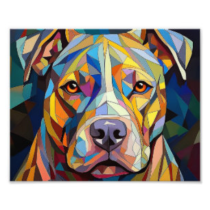 AI Cubism Dog Photo Print