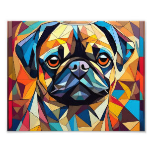 AI Cubism Dog Photo Print